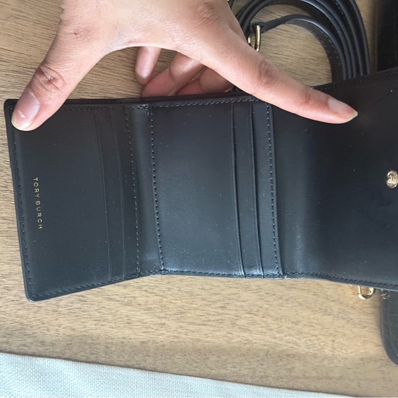 1018$+!! New Tory Burch Britten Black Leather Satchel & Matching Bifold Wallet - Picture 14 of 17